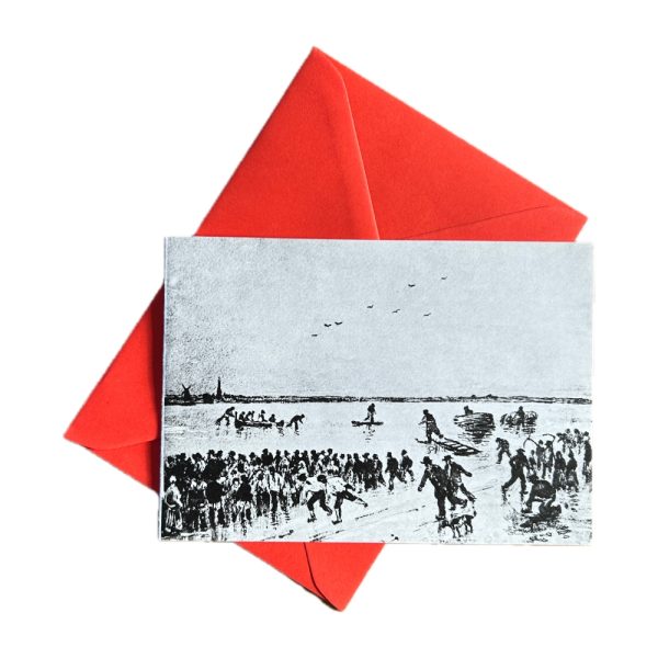 Ice Skating race at Whittlesea Mere card design.