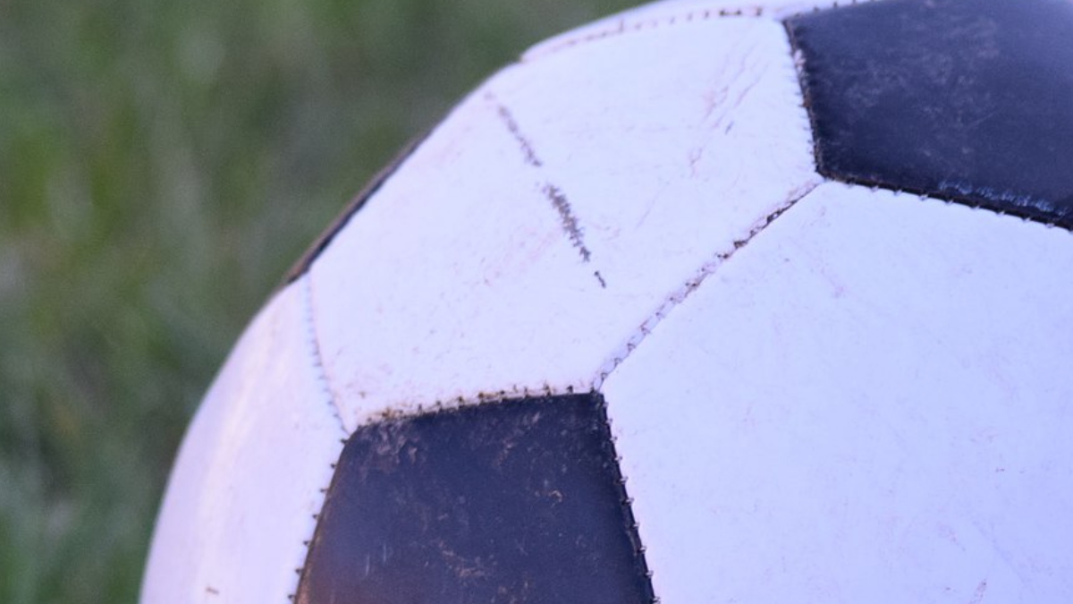 close-up of a football
