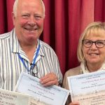 John Goodge and Linda Barber with their Local History Book Awards from CALH.